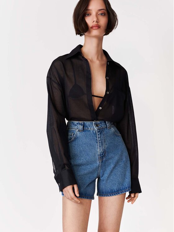 La Mania La Mania Szorty jeansowe CAROLINE Niebieski Basic Fit