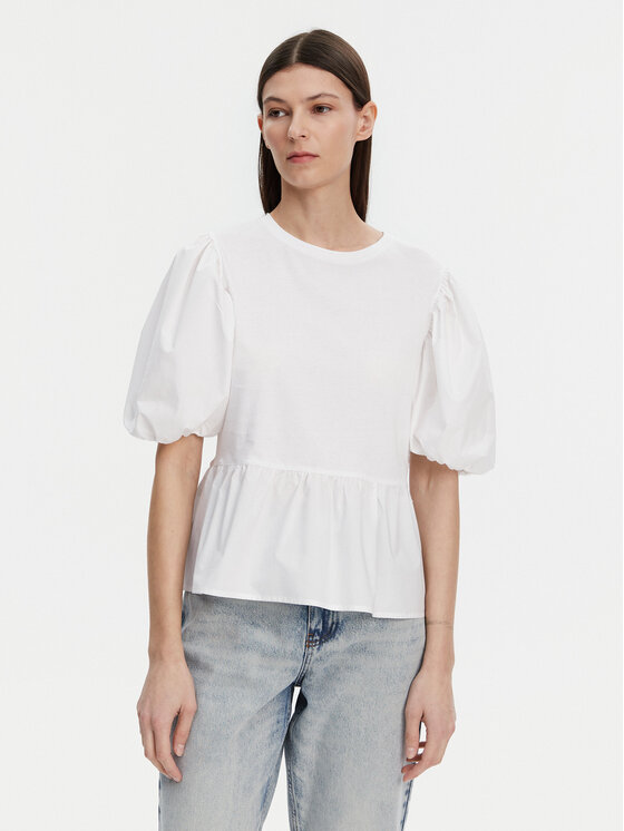 Liu Jo Liu Jo Majica WA5389 J6308 Bijela Relaxed Fit