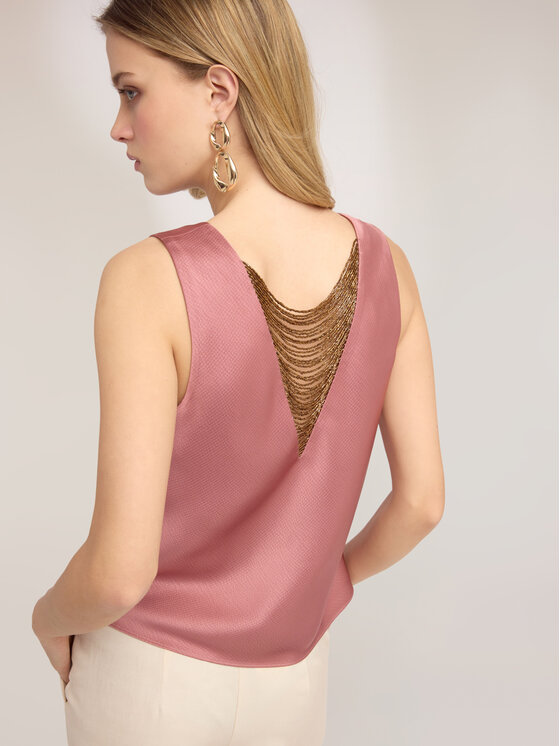 Motivi Motivi Top D065Q000576N006 Różowy Regular Fit
