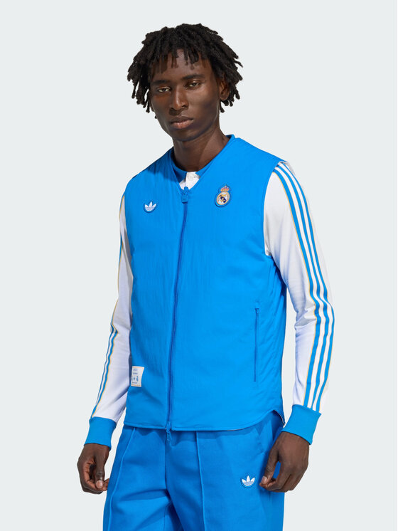adidas adidas Kamizelka Originals Real Madrid Błękitny Regular Fit