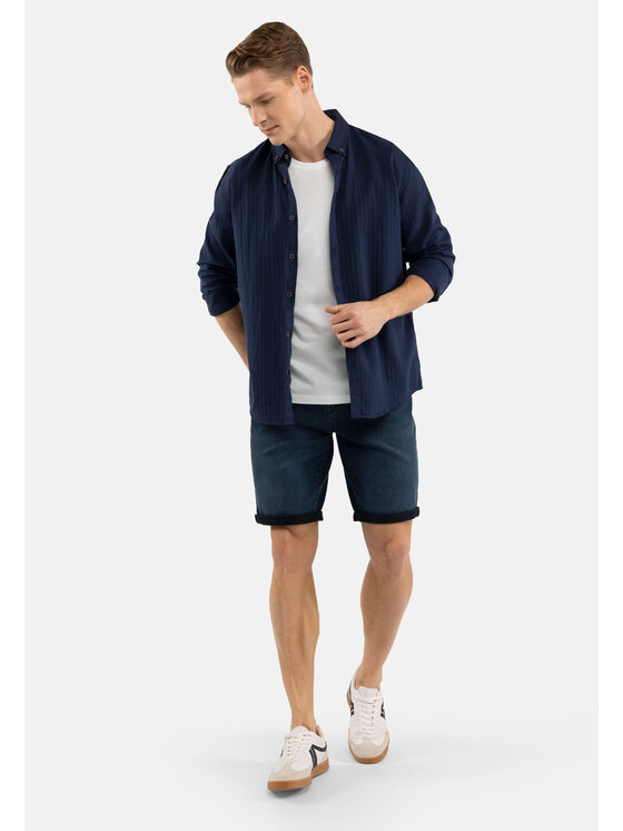 Volcano Volcano Szorty jeansowe E-MEAR Granatowy Regular Fit