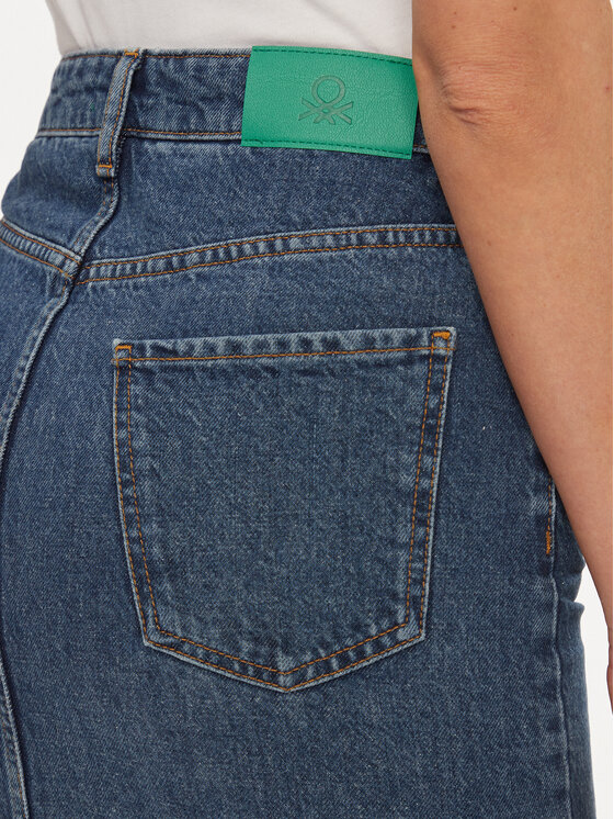 United Colors Of Benetton United Colors Of Benetton Fustă de blugi 46JTD0036 Albastru Regular Fit