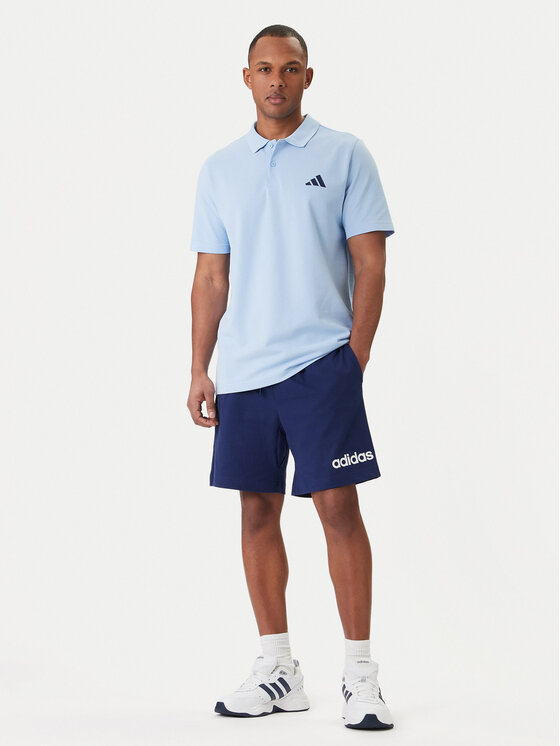 adidas adidas Polo majica Small Logo Pique KS5530 Svetlo modra Regular Fit