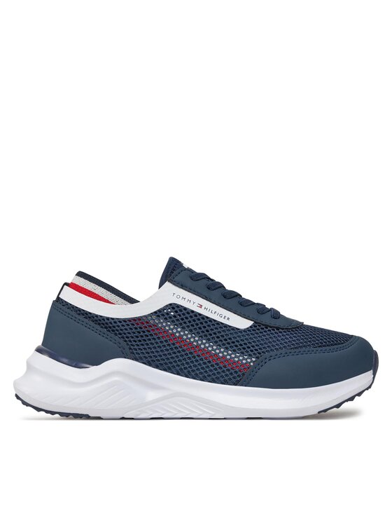 Sneakers Tommy Hilfiger Stripes Low Cut Lace Up Sneaker T3B9-33395-1697 S Bleumarin