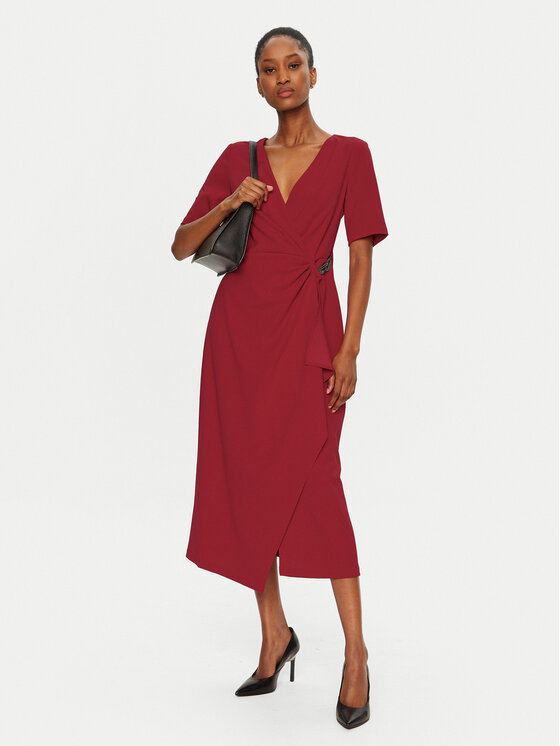 DKNY DKNY Koktel haljina DD4H1B66 Crvena Slim Fit
