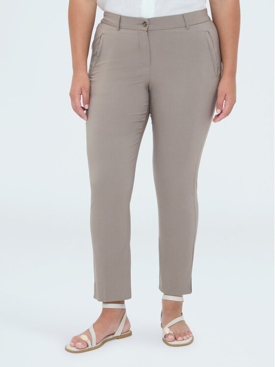 Fiorella Rubino Fiorella Rubino Spodnie materiałowe P031L002379N012 Kremowy Regular Fit
