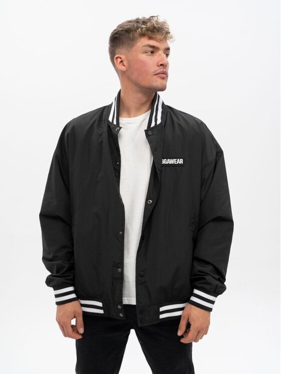 Kurtka bomber Jigga Wear, Rozmiar L, Czarny, Kurtka Baseball Męska Czarna / Biała Jigga Wear Crown L