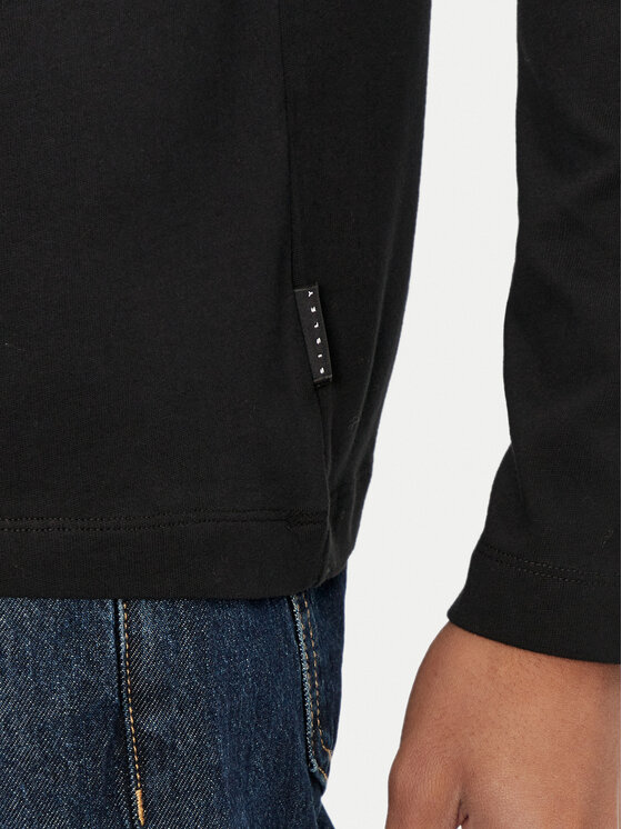 Sisley Sisley Pikkade varrukatega T-särk 3B7SS1045 Must Regular Fit