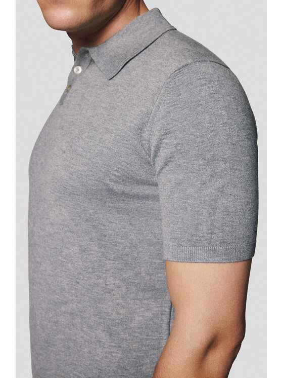 Lancerto Lancerto Polo Nils PO073125000052 Szary Regular Fit