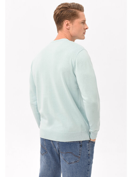 Volcano Volcano Sweter S-RADO Niebieski Regular Fit