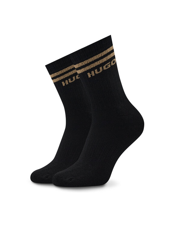 HUGO HUGO Довгі шкарпетки 3p Qs Rib Logo Cc W 50484149 Чорний