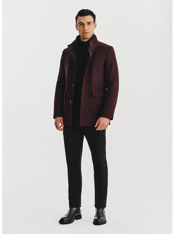 Pako Lorente Pako Lorente Płaszcz zimowy P25WF-7X-013 Bordowy Classic Fit