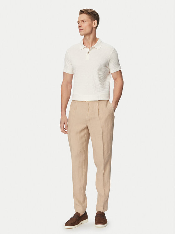 Tommy Hilfiger Tommy Hilfiger Szövet nadrág Smart Casual MW0MW42708 Sötét bézs Regular Fit