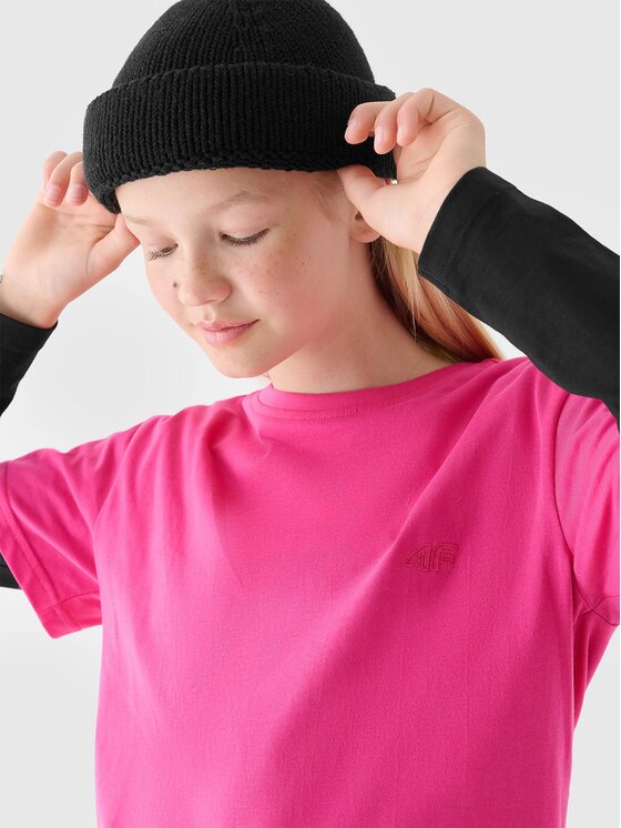 4F 4F T-shirt 4FJRAW24TTSHF2313-55S Rosa Regular Fit