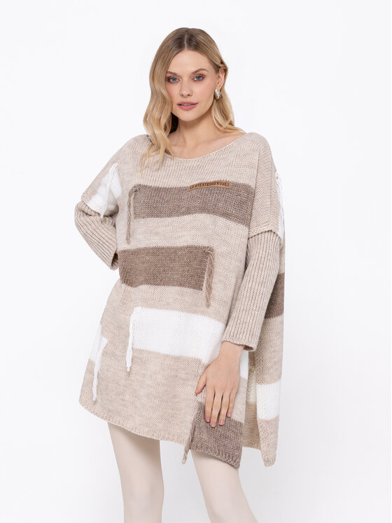 LIDIA KALITA LIDIA KALITA Sweter Montmarte Beżowy Oversize