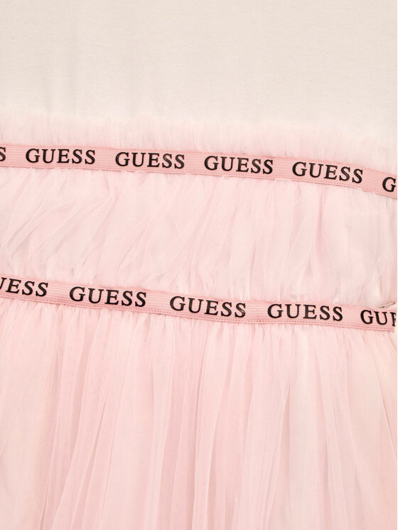 Guess Guess Sukienka elegancka J4RK26 K6YW0 Różowy Regular Fit