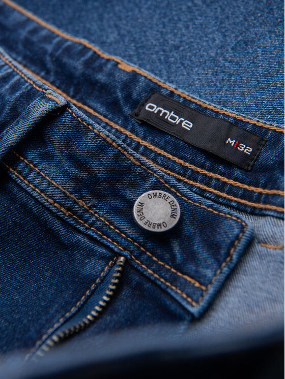 Ombre Ombre Szorty jeansowe OM-SRDS-0171 Granatowy Regular Fit