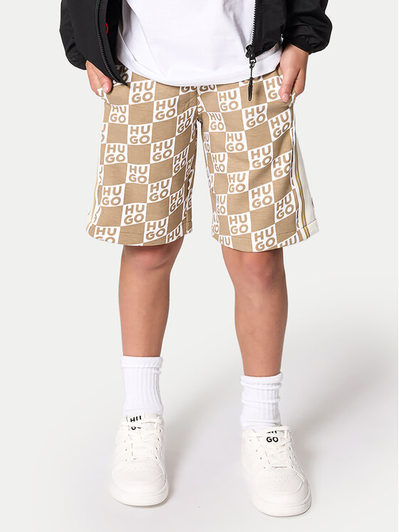 HUGO Pantaloni scurți sport G00999 D Bej Regular Fit