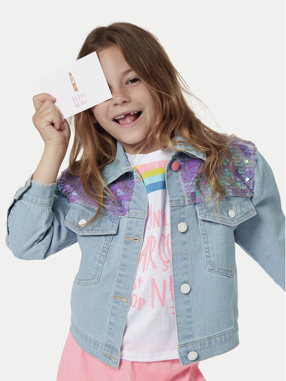 Billieblush Billieblush Jeansová bunda U20372 Modrá Regular Fit
