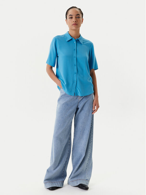 United Colors Of Benetton United Colors Of Benetton Koszula 5WPWDQ0B1 Niebieski Regular Fit