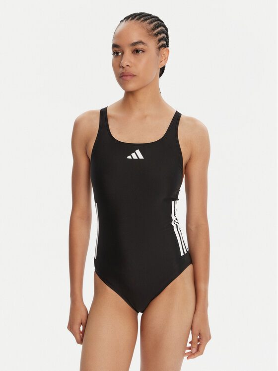 adidas Costum de baie 3-Stripes JN8119 Negru Slim Fit