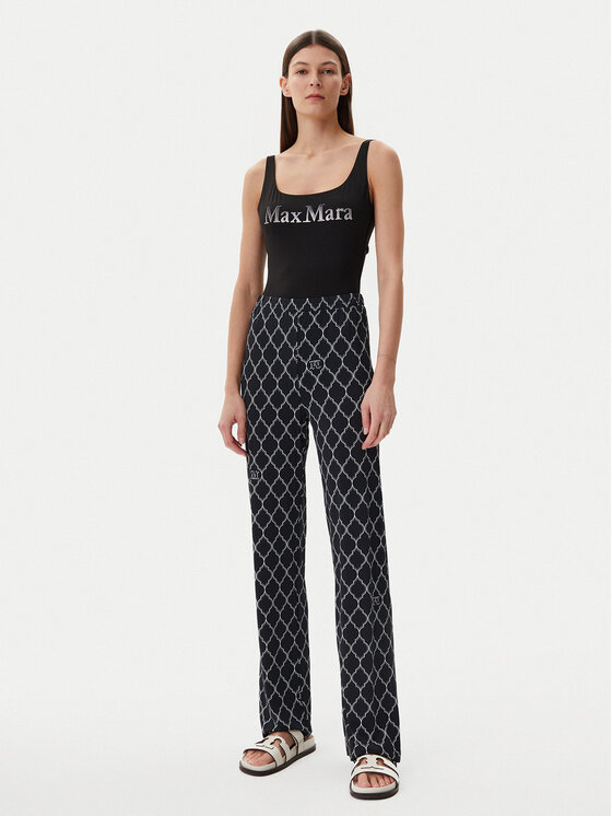 Max Mara Max Mara Spodnie dzianinowe 2516781039650 Czarny Regular Fit