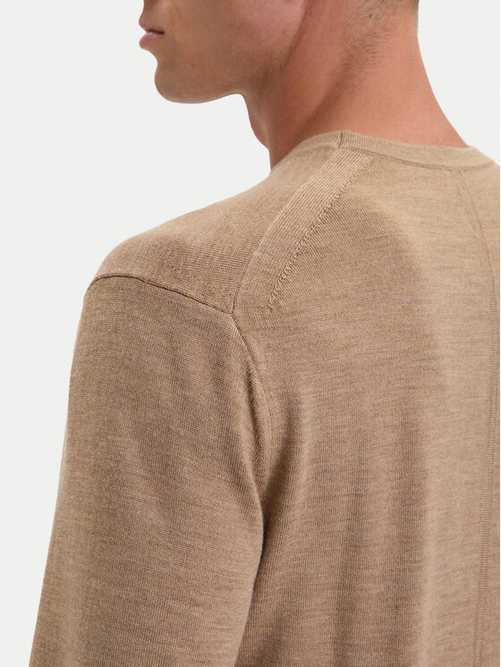 Calvin Klein Calvin Klein Sveter LV04LB305G Tmavo béžová Regular Fit
