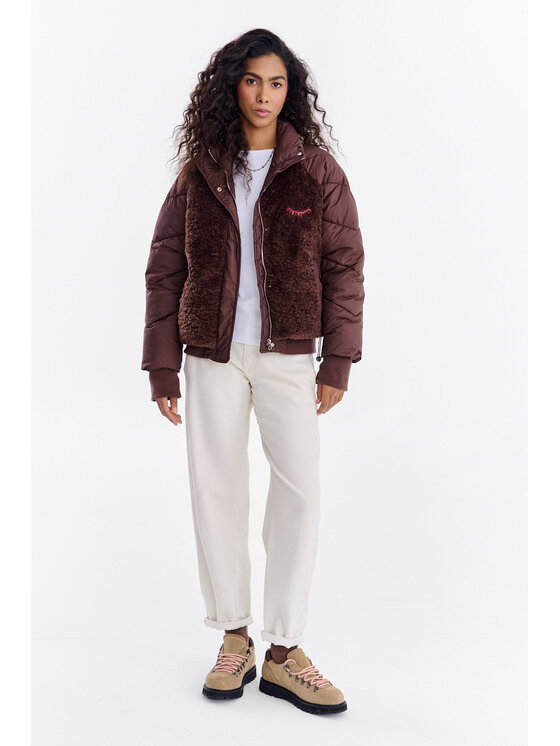 NAOKO NAOKO Kurtka zimowa Wooden Whisper Brązowy Regular Fit