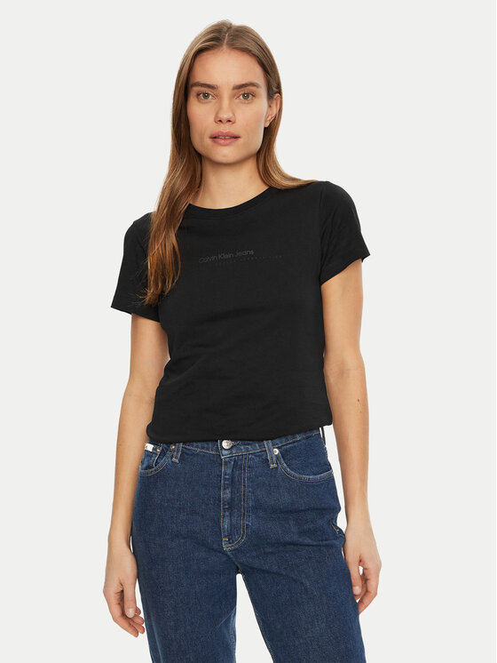 Calvin Klein Jeans Calvin Klein Jeans T-Shirt Institutional Graphic J20J224990 Czarny Slim Fit