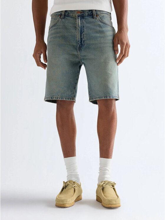 Wrangler Wrangler Szorty jeansowe COWBOY SHORTS Niebieski Straight Fit