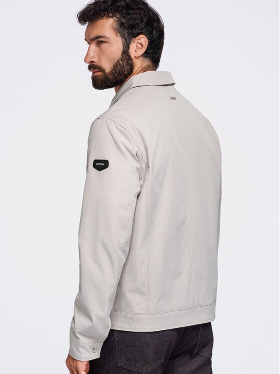 Ombre Ombre Kurtka przejściowa OM-JANP-0224 Szary Regular Fit