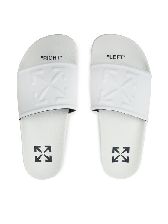 OFF-WHITE オフホワイト COMFORT LEATHER SLIPPER Buy REAL BLISS FOOTWEAR Men's white Faux Leather colour