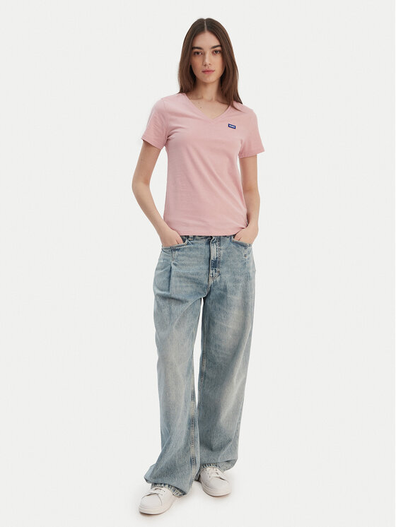 HUGO HUGO T-Shirt Classic 50513667 Różowy Slim Fit
