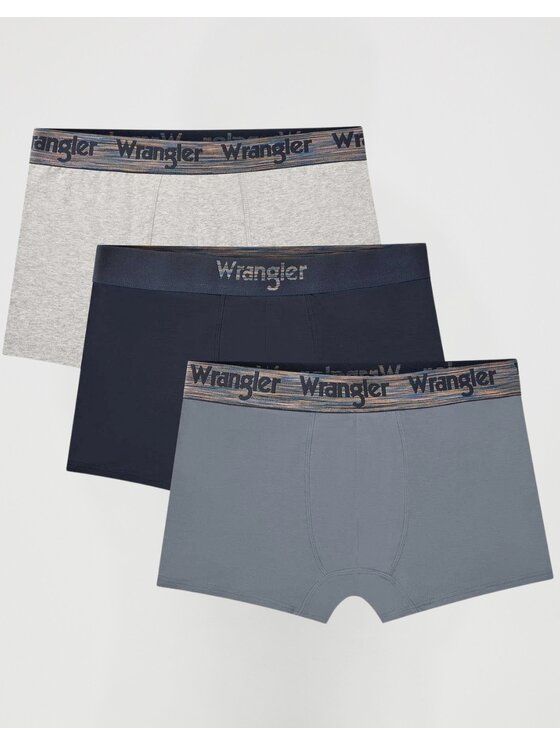 Wrangler Wrangler Bokserki Montel 3 Pack Cotton Elastane Trunks Kolorowy
