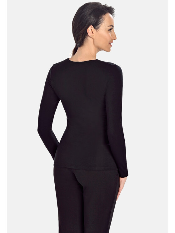 Teyli Teyli Bluzka damska bambusowa Aria Czarny Standard Fit