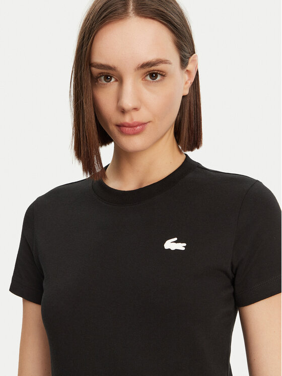 Lacoste Lacoste Тишърт TF9246 Черен Slim Fit