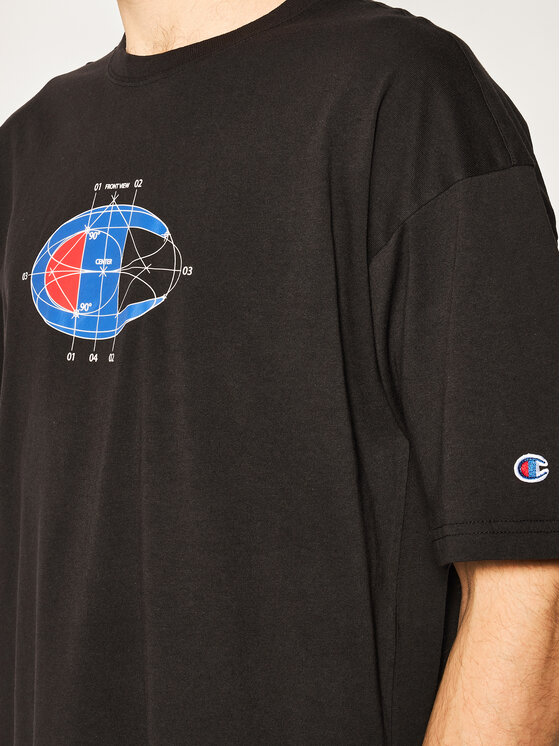 Champion Champion T-Shirt Deconstructed C Logo 214420 Czarny Muscle Fit