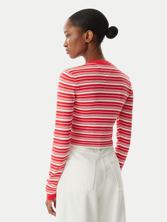 Tommy Jeans Tommy Jeans Pletena jopica DW0DW22314 Svetlo rdeča Slim Fit