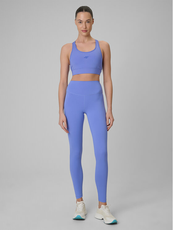 4F 4F Legginsy TRAINING Niebieski Slim Fit