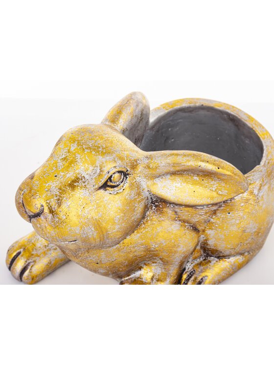 MIAhome MIAhome Osłonka cementowa 15x13x22 cm KRÓLIK Złoty