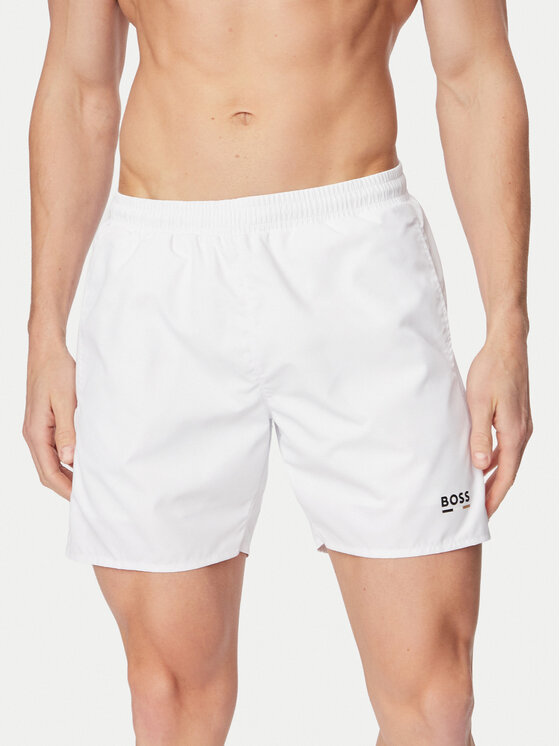 BOSS BOSS Plavecké šortky Swordfish 50554613 Bílá Regular Fit