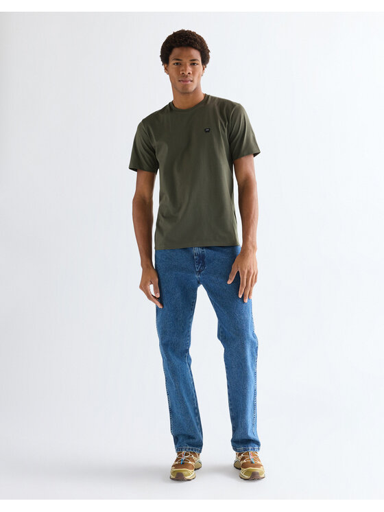 Wrangler Wrangler T-Shirt SIGN OFF TEE Zielony Regular Fit
