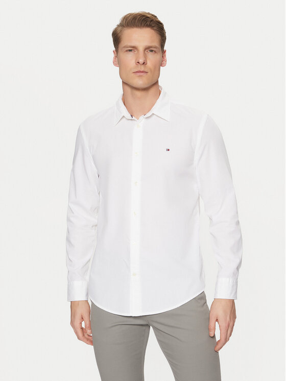 Tommy Hilfiger Tommy Hilfiger Cămașă MW0MW38137 Alb Slim Fit