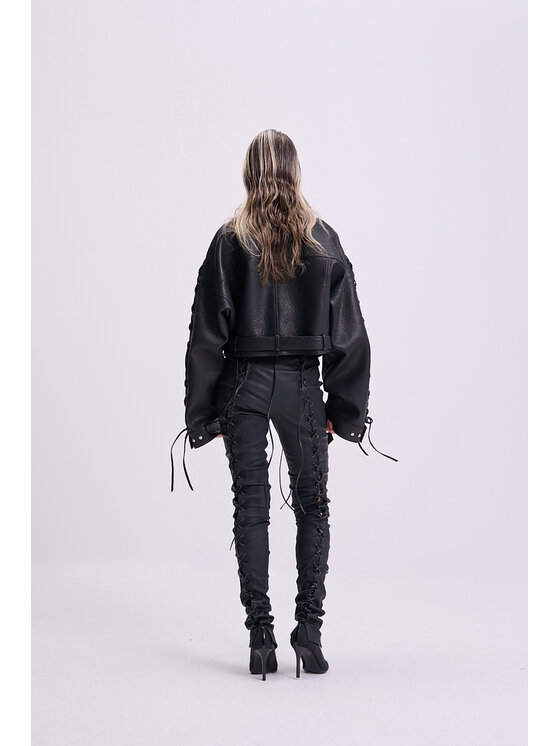 Epuzer Epuzer Spodnie skórzane Sculpt leather Czarny Standard Fit