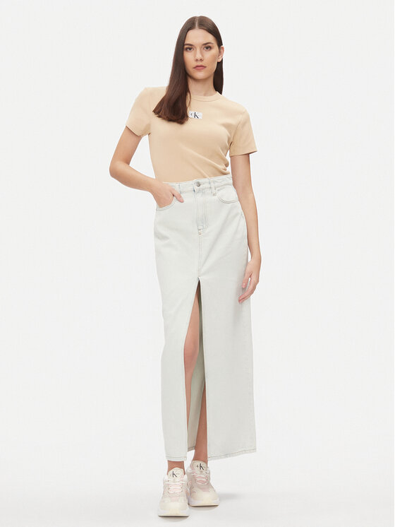 Calvin Klein Jeans Calvin Klein Jeans Džínsová sukňa J20J222489 Modrá Regular Fit