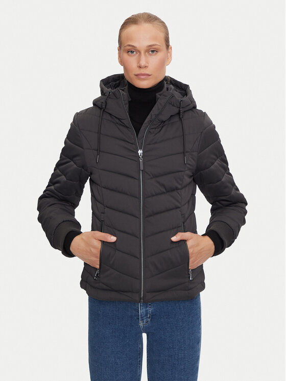 JDY JDY Pūkinė striukė Ebonie 15328268 Juoda Regular Fit