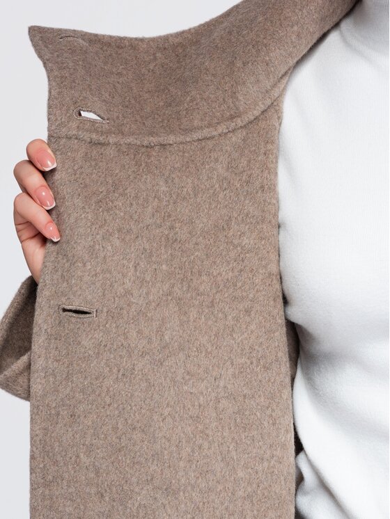 Ombre Ombre Płaszcz przejściowy OW-CT-E0035 Beżowy Relaxed Fit