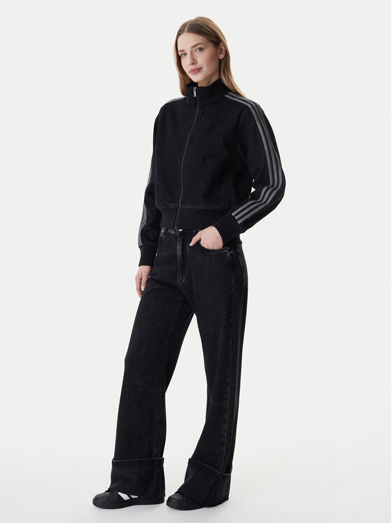 adidas adidas Geacă de blugi Firebird KD2898 Negru Regular Fit