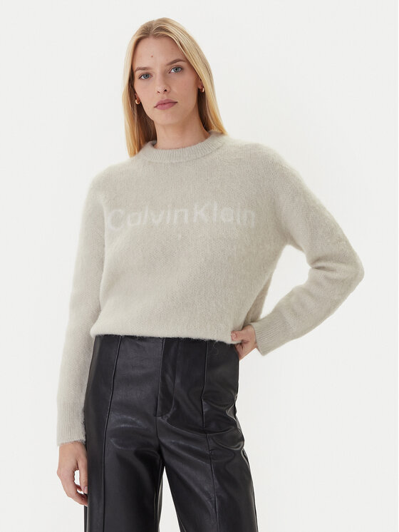 Calvin Klein Calvin Klein Sweater LV044D359G Bézs Relaxed Fit