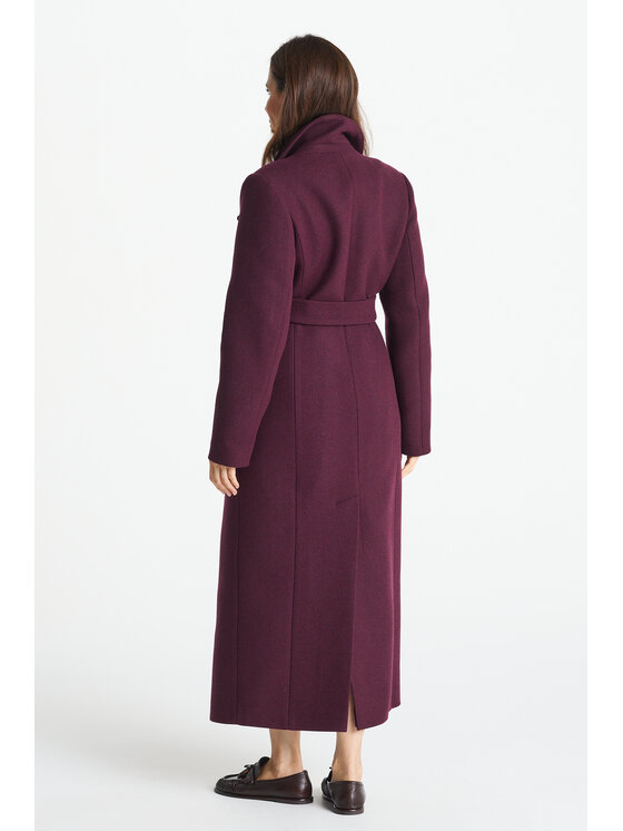 Salme Salme Płaszcz wełniany Verona maxi Fioletowy Regular Fit